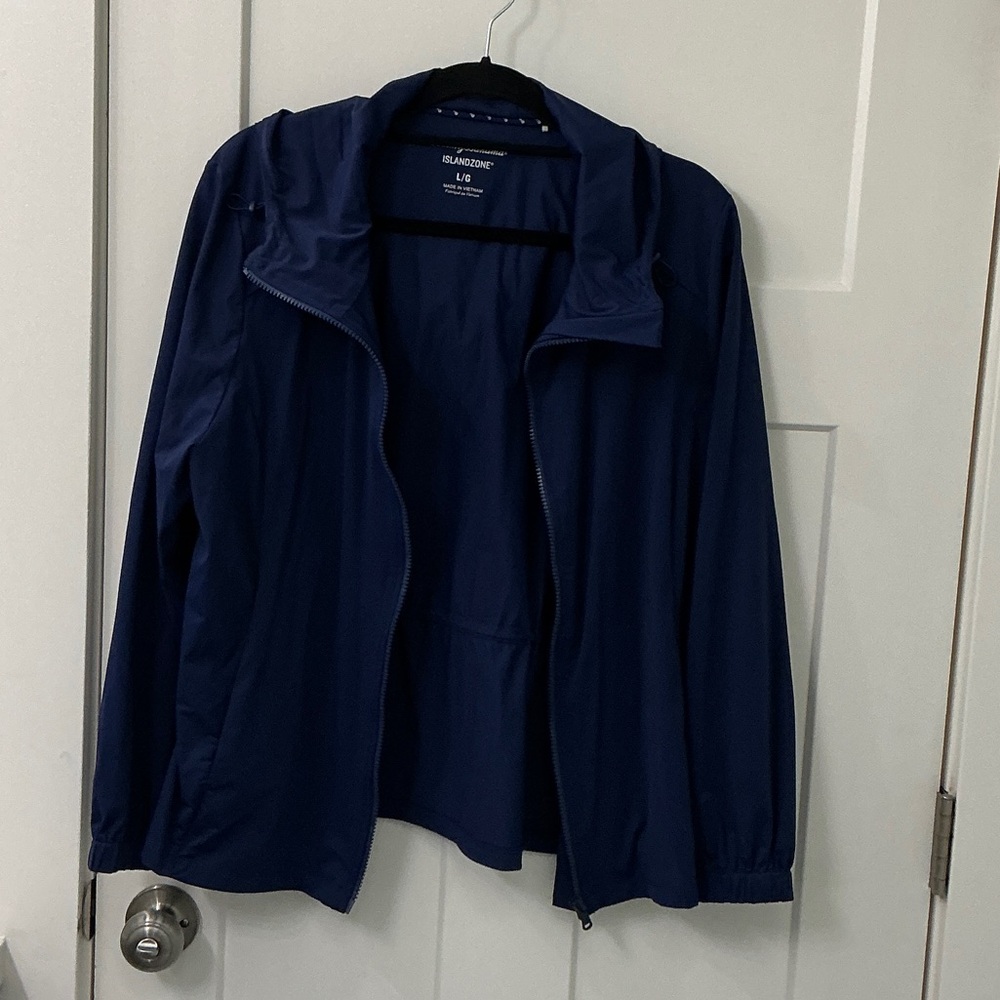 Island Company Navy Lightweight Zip Jacket - Women's